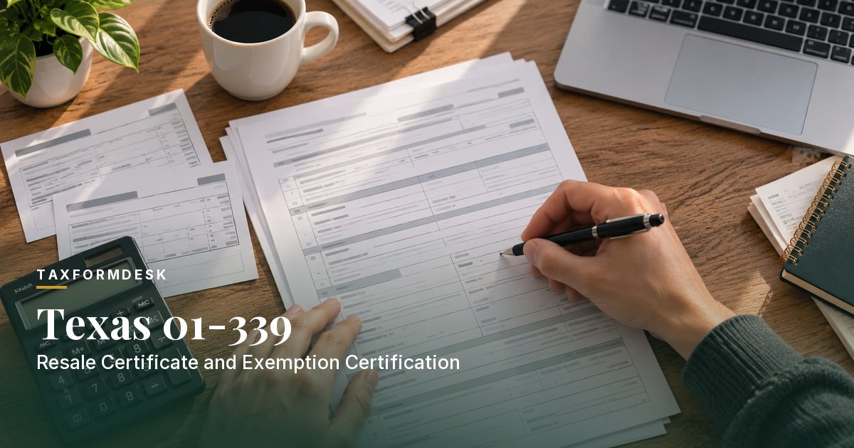 Texas Form 01-339 — Sales and Use Tax Resale Certificate and Exemption Certification