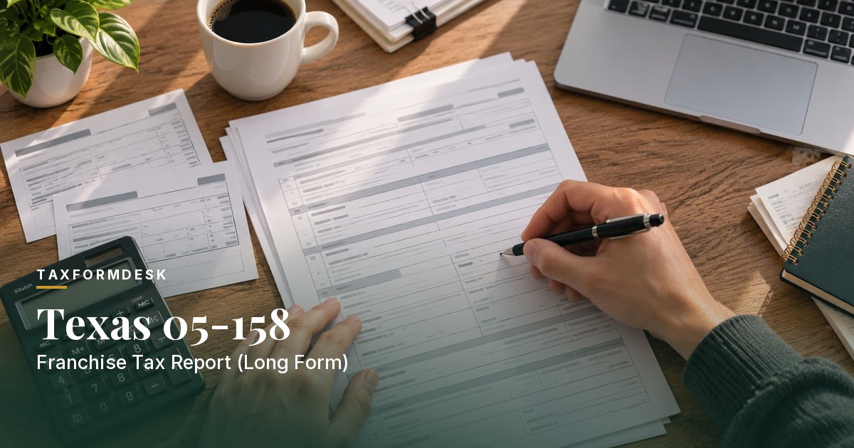 Texas Form 05-158 — Franchise Tax Report (Long Form) [thisnextyear]