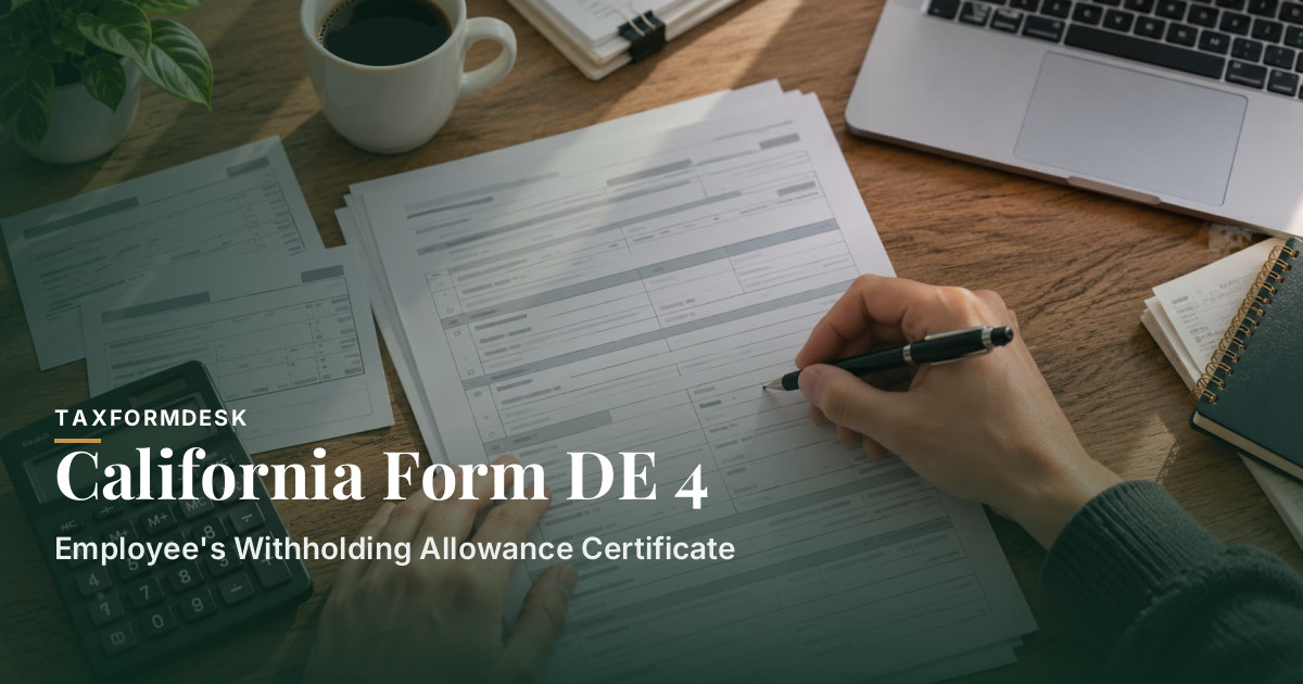 California Form DE 4 — Employee’s Withholding Allowance Certificate
