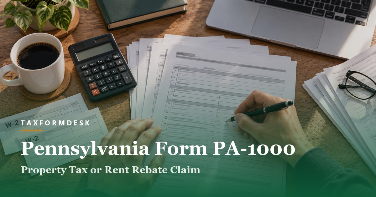 Pennsylvania Form PA-1000 — Property Tax or Rent Rebate Claim