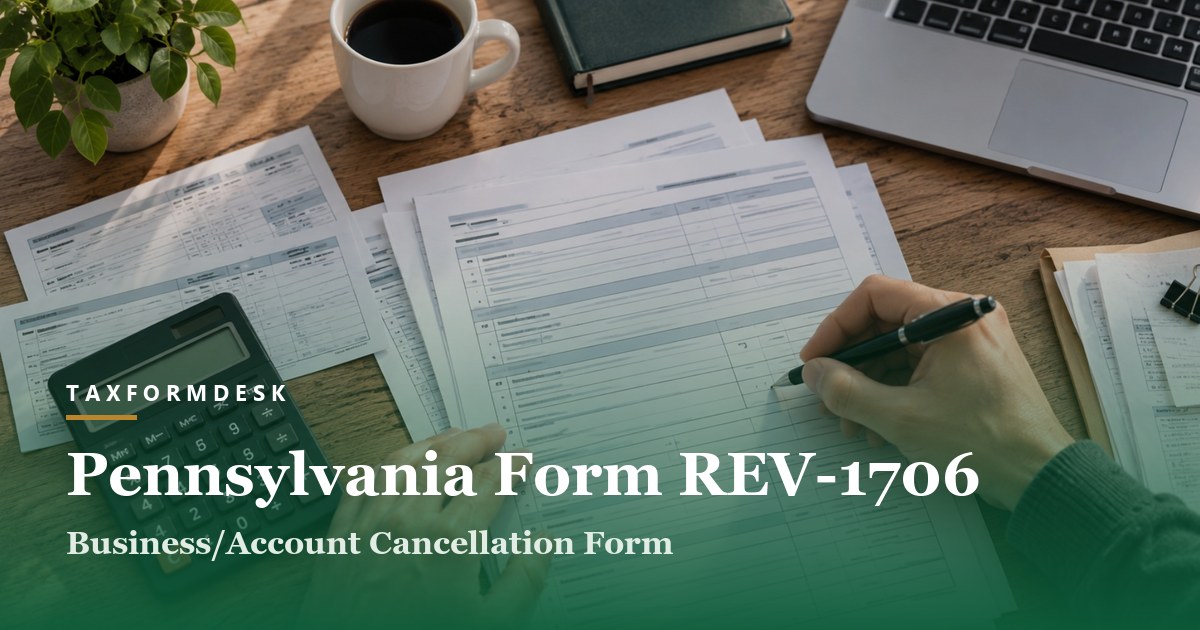 Pennsylvania Form REV-1706 — Business/Account Cancellation Form