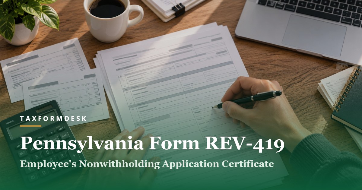 Pennsylvania Form REV-419 — Employee's Nonwithholding Application Certificate